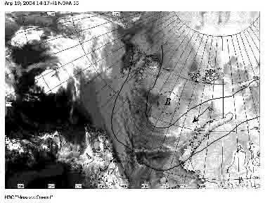 Снимок с метеорологического спутника